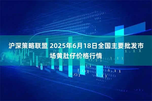 沪深策略联盟 2025年6月18日全国主要批发市场黄肚仔价格行情